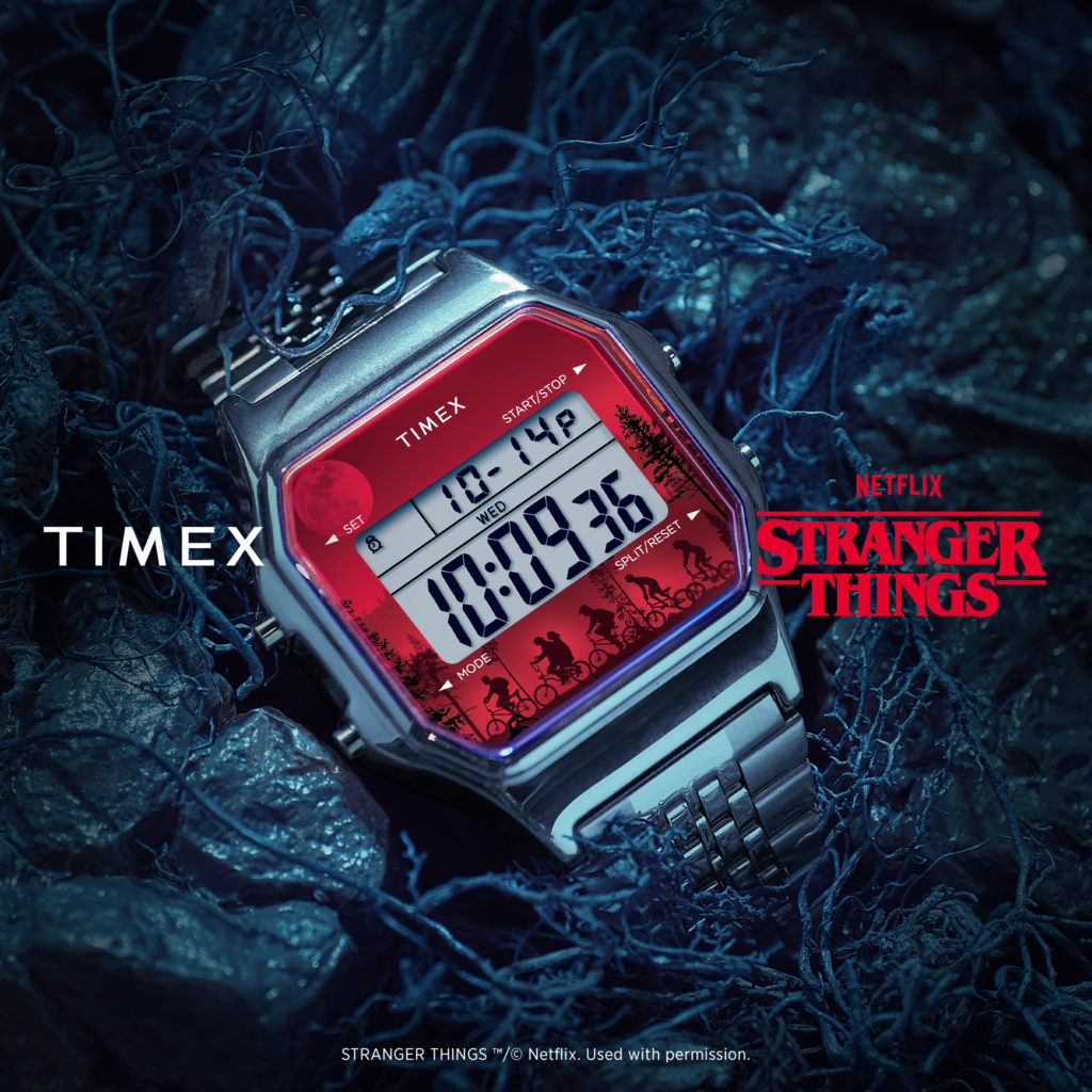 Timex digital watch chrome