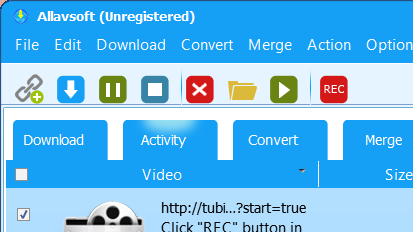 The record button is located on the far left of the ribbon below the application's drop-down menus