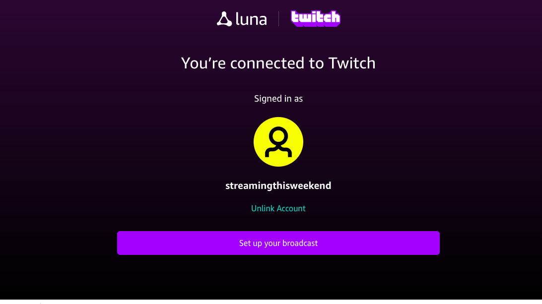 Luna streaming hub screenshot