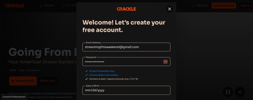 Creating a crackle subscription